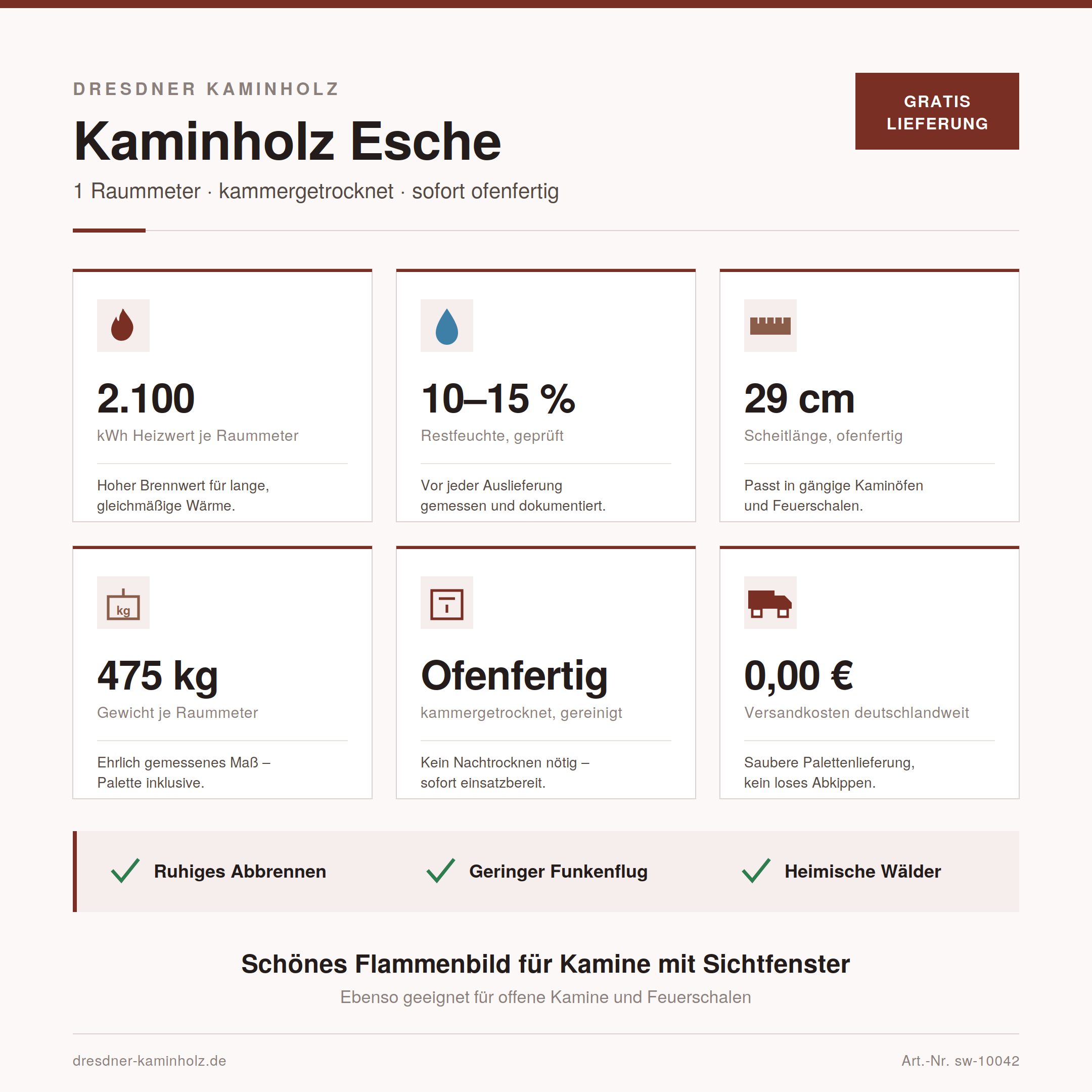 1 Raummeter Kaminholz Esche – Bild 3